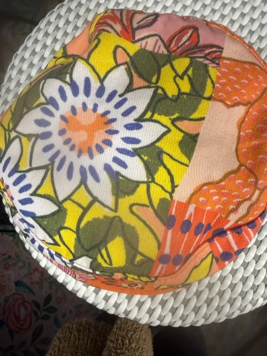 Banks Journal Orange Floral Patchwork Bucket Hat - Summer Festival Style - Picture 10 of 10